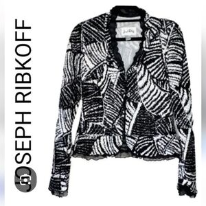 Joseph Ribkoff Monochrome Patterned Blazer